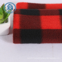 Good factory Knit Polyester Plaid Polar Fleece Custom Printed Fabric